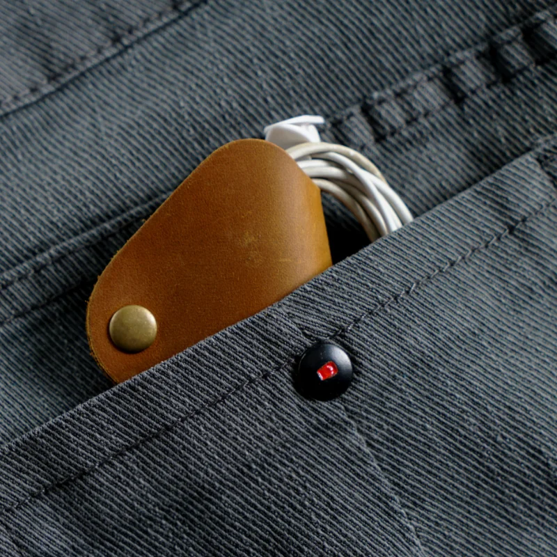 Genuine Leather Wire Winder Retro USB Storage Cord Winder Earphone Organizer Cord Organizer Wrap Winder