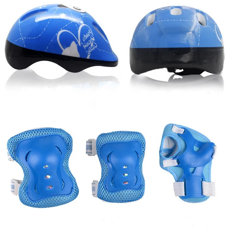 Hot sell kids skates protect pad set with helmet Children sports helmet cycling protective gear 4 sets