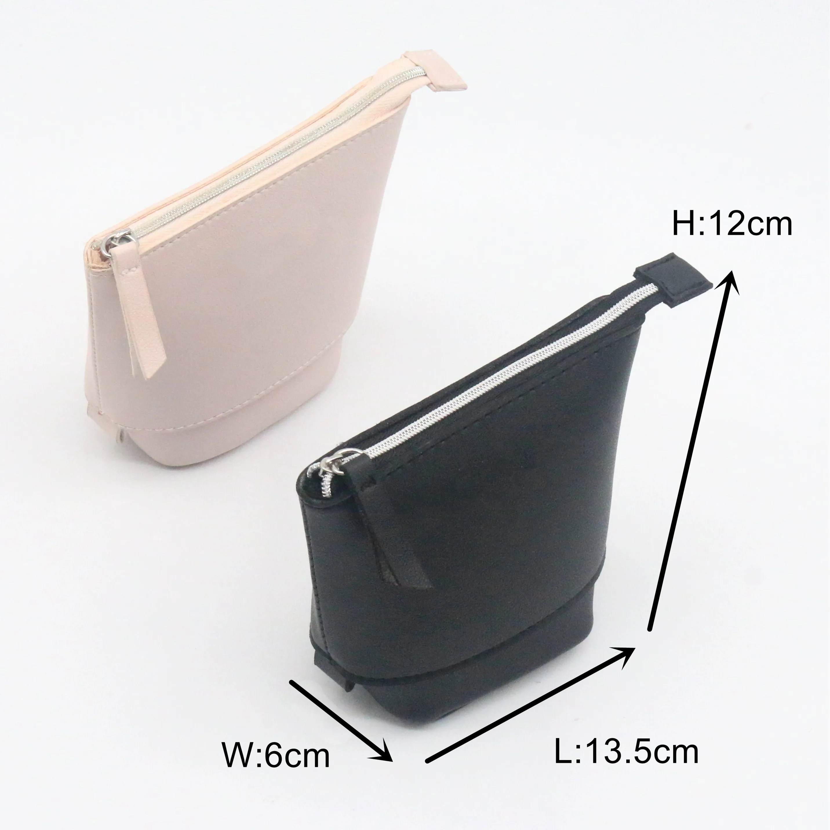 Amazon Hot Sale Water-based PU Standing Pencil Case Girlish Style Popular Pink Waterproof Faux Leather  Pop-up Pencil Bag