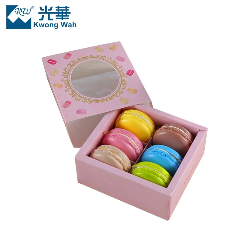 Wholesale Luxury Patisserie Donut Pac kaging Boxes With Clear Lid Macaron Paper Box