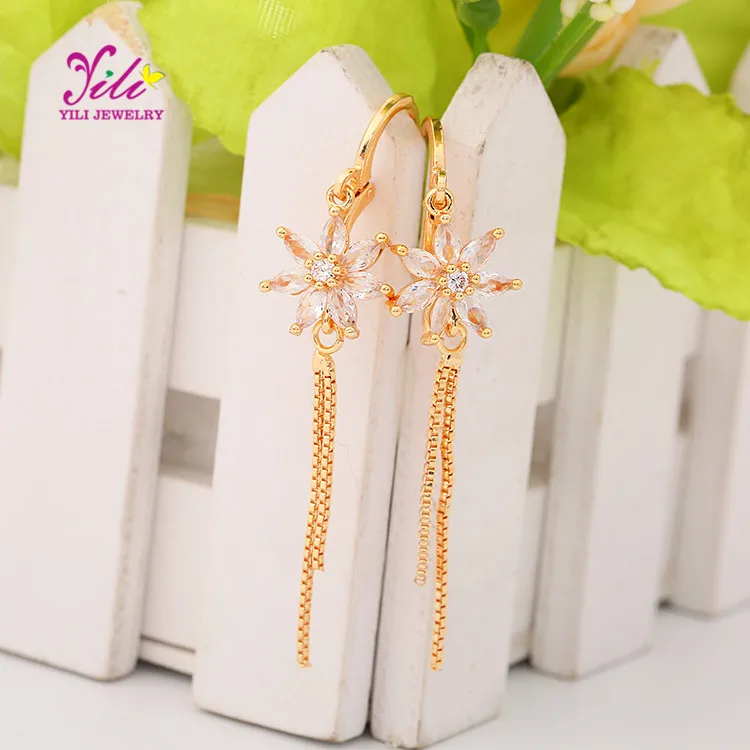 Wholesale Cheap Fashionable 18k Gold Plated Hanging Earrings For Women