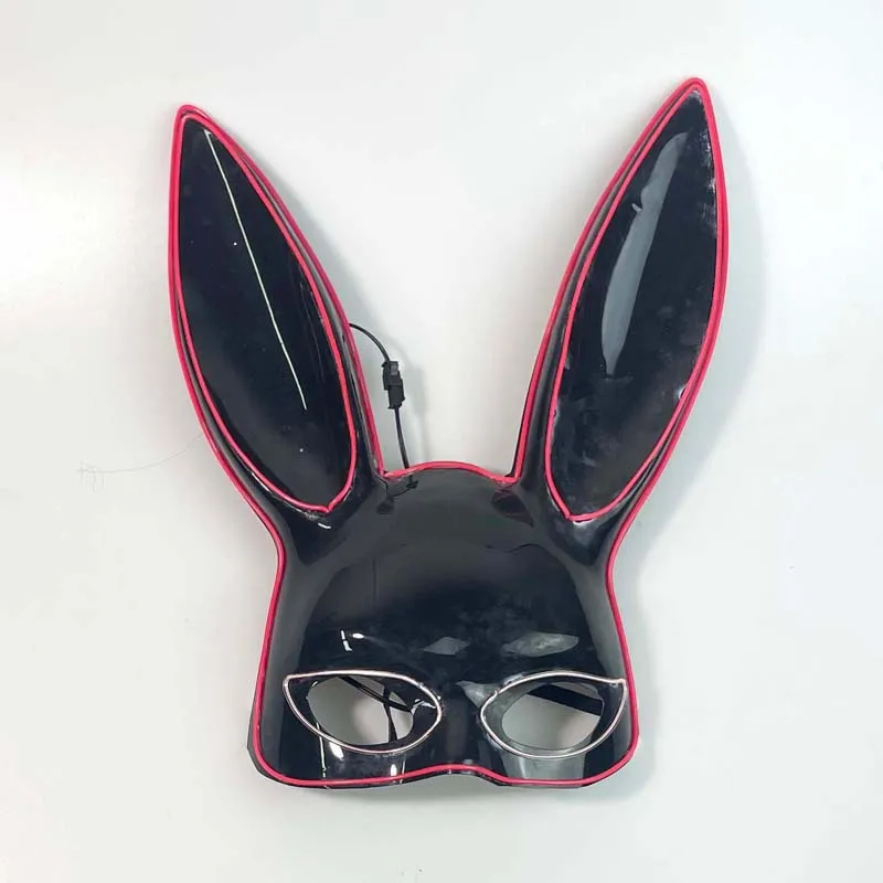 Women Halloween Sexy Bunny Mask Cosplay Neon Led Masks Rabbit Ears Masks Party Bar Nightclub Costume Accessories