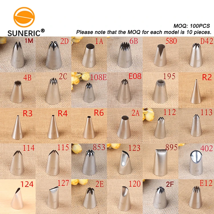 Wholesale DIY Cakes Decorating Tools Icing Nozzles Piping Tips for Pastry Baking Cupcake Decoration