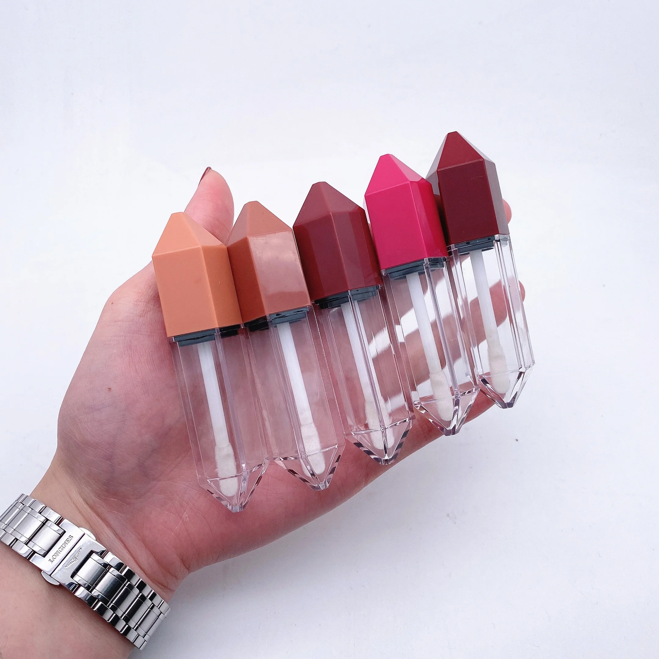 Готово к отправке, шестигранной формы мини отпечаток блеска для губ от частной марки, оптовая продажа \