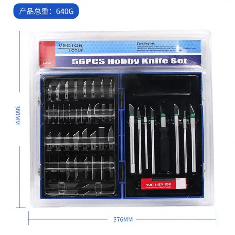 Hot Selling 56 pcs Craft Hobby knife set with replacement blade xacto hobby knife set