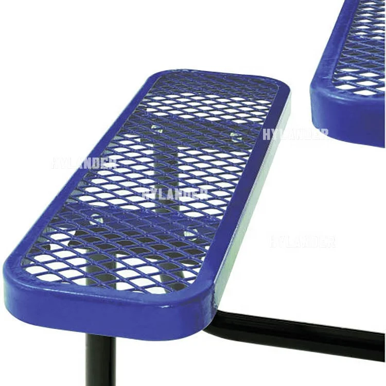 Outdoor 4 seat bench and table square blue black garden patio benches table