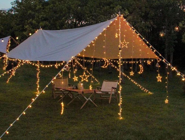 LED Ball String Lights for Outdoor Wedding Garden Camping Decorations with AC/DC/Battery Power Supply Options