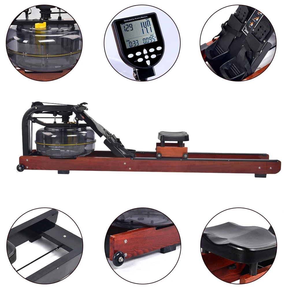 
Wood Rowing Machine Water Rower Oak Max Original Steel Stainless Solid Color Package Weight 