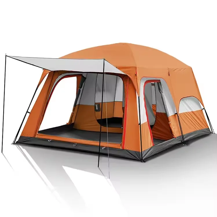 2024 LOW MOQ Custom 5 8 12 Person Camping Outdoor Oxford Cloth Large Waterproof Two Bedroom One Living Family Marquee Tent