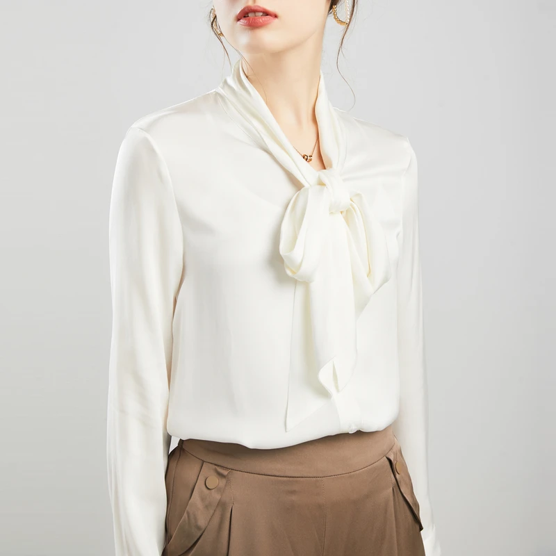 Fashionable Real Silk Blouse Women Tops Mulberry Silk Womens Spring Blouses Shirts