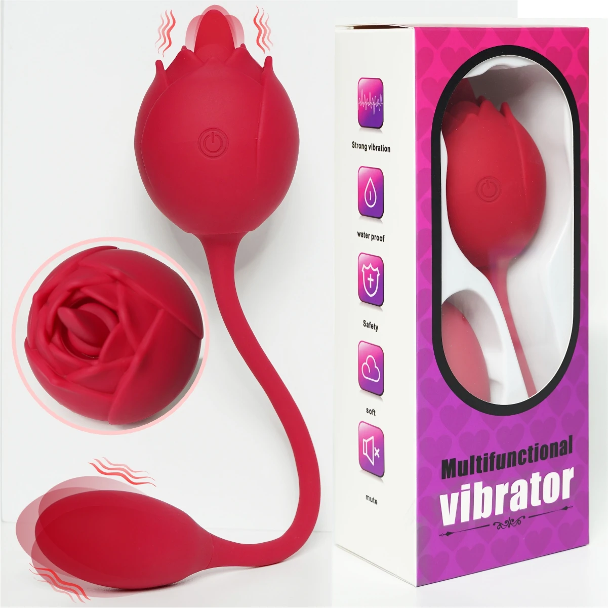 Adult Rogue Rabbit APP Remote Control Vibration Double Delay Silicone Lock Essence Ring Couple Products 5