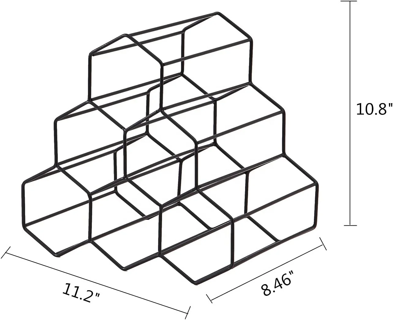Wine Rack Freestanding Wine Rack,6 Bottles Countertop Free-Stand Wine Storage Holder Protector for Red White Wine,Black