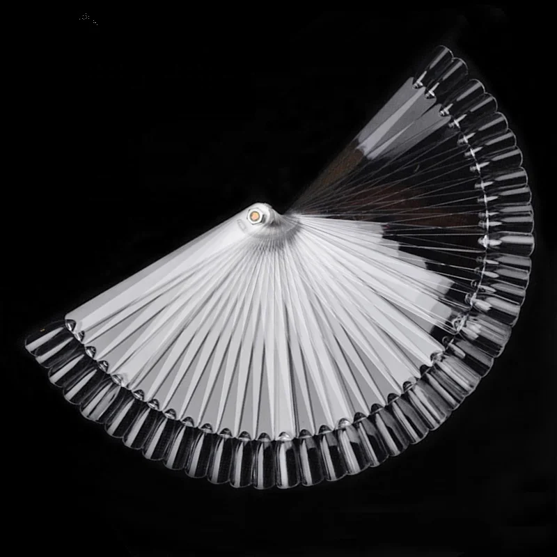 
50 Pcs Clear/Natural False Nail Art Tips Sticks Polish Display 