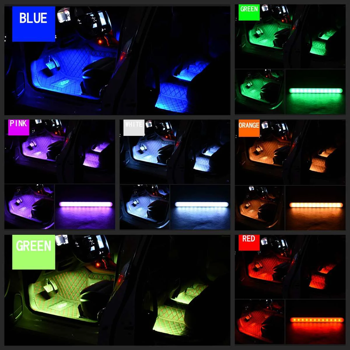  Новые продукты RGB светодиодные декоративные лампы для салона автомобиля полосы светодиодное освещение атмосферы с управлением через
