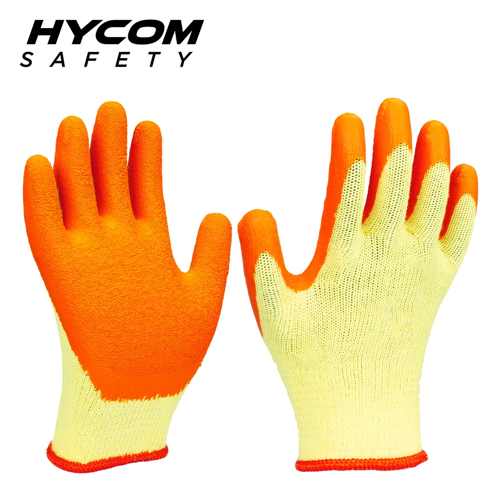C10L latex coated cotton anti slip gloves for glass handling