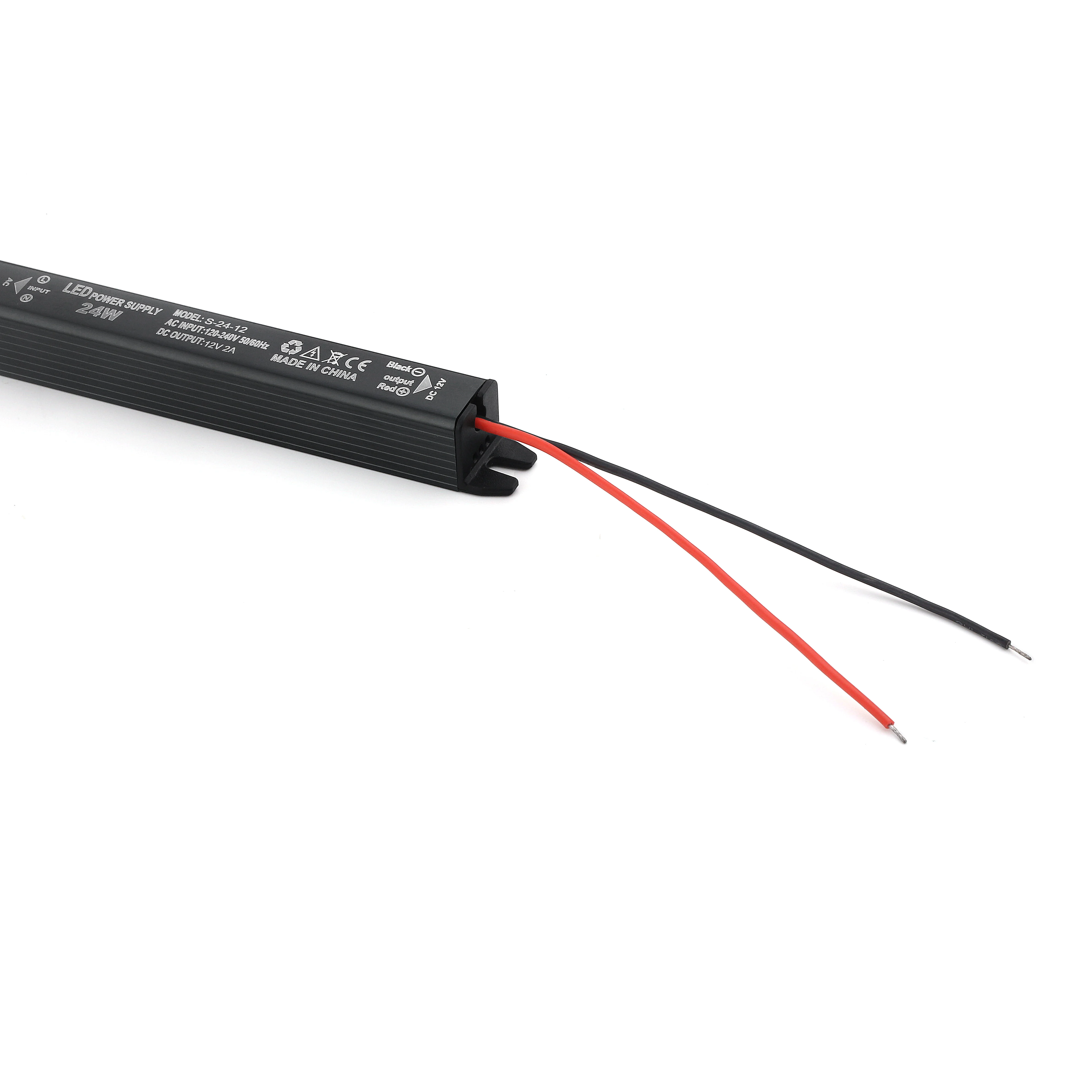 Ультратонкий Светодиодный источник питания с постоянным напряжением переменного тока в постоянный светодиодный драйвер алюминиевый корпус 24 В для европейского рынка