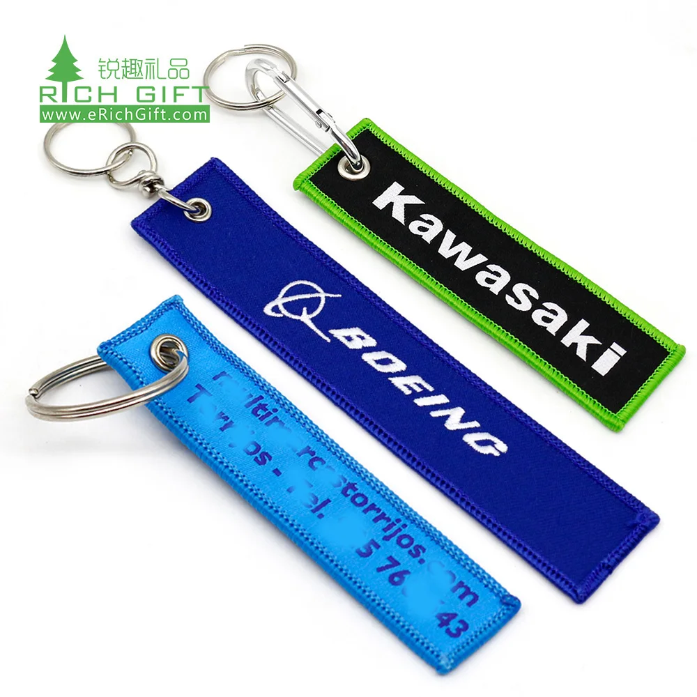 custom embroidered aviation key chain keychain Four Leaf Clover logo country flag custom embroidery airplane keychain key