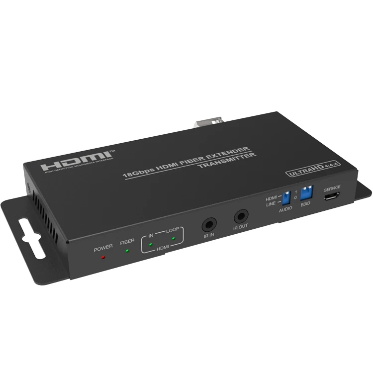 4K@60Hz HDMI Extender Over Fiber Optic Cable Up To 1KM 3300FT 18Gbps IR RS232