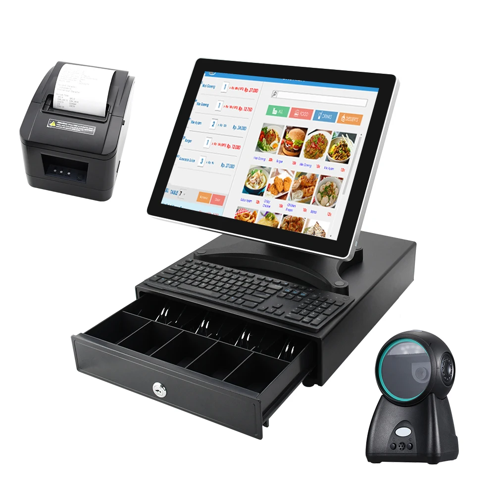 Factory 15Inch Desktop Dual Display Cash register POS systems Wins Retail Touch Screen Terminal Manufacturers wholesale