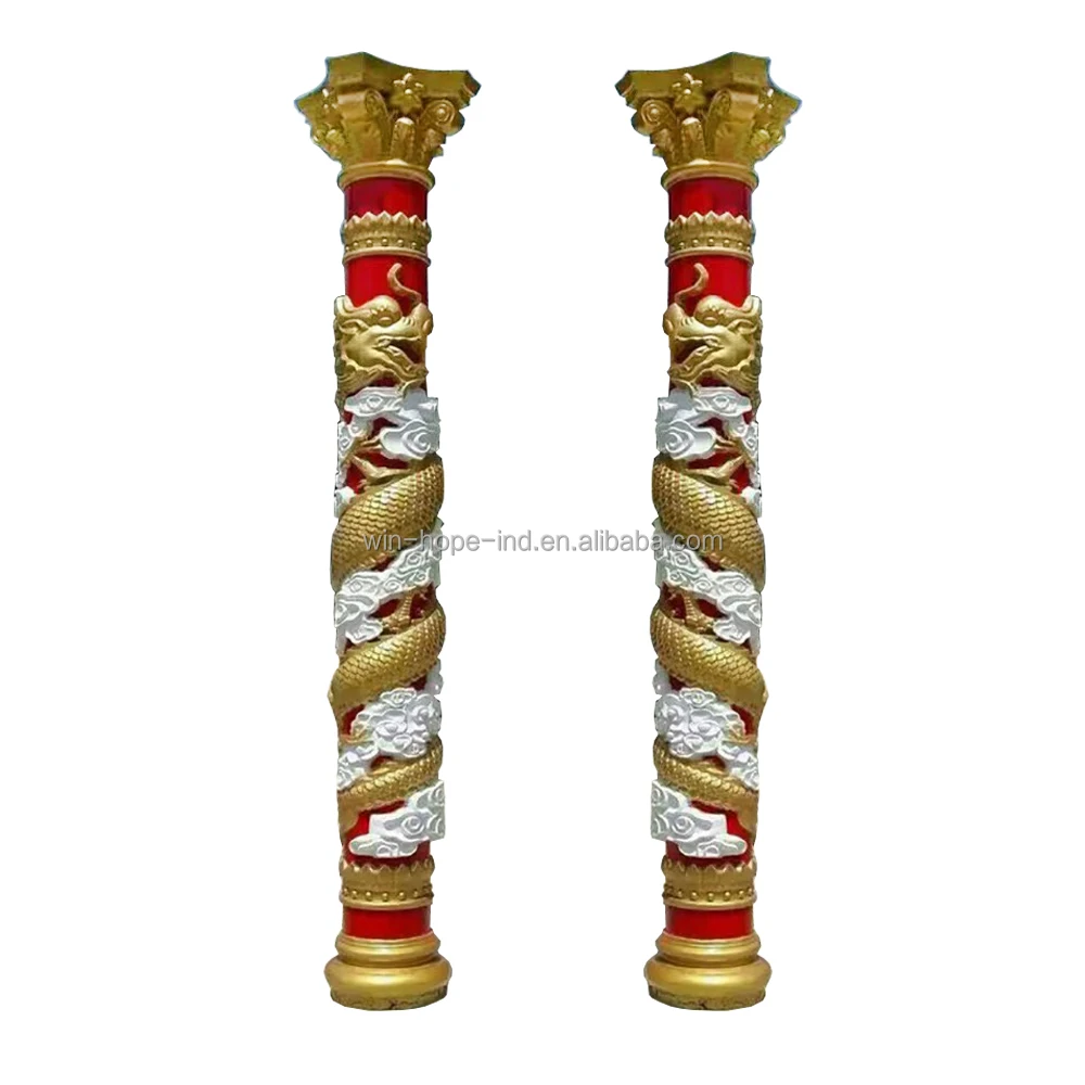 35cm 14 inches Precast Concrete Dragon Decorative Plastic Pillar Column Mold
