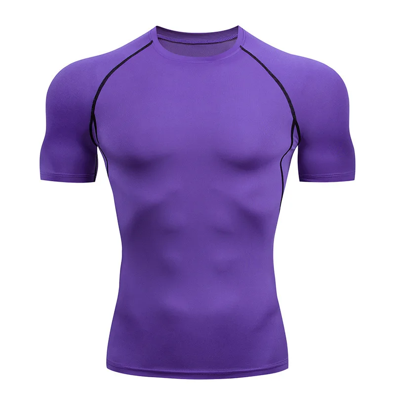 Quick Dry Mens Basketball Compression Shirts Short Sleeve Spandex Tights Running Athletic Fitness Gym Clothing Shirt