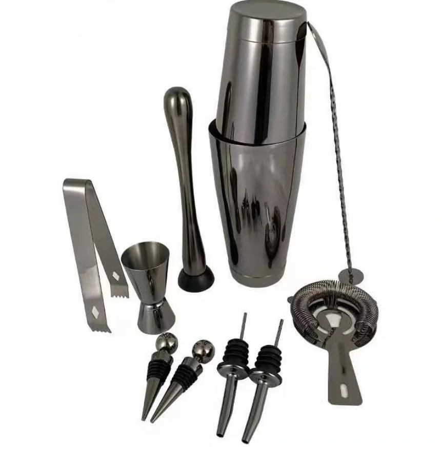 
bar accessories Cocktail Shaker set /Kit - Bartender Set Includes Boston Shaker, Jigger, Spoon, Pourers, Muddler & Strainers 