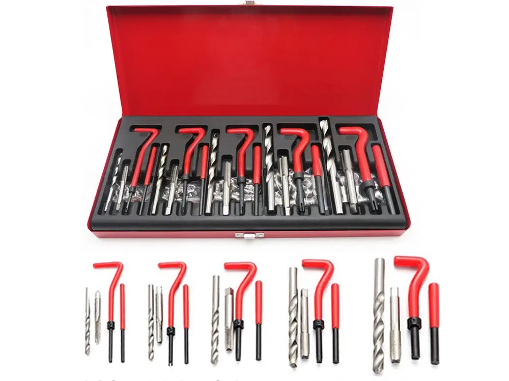 Car Thread Repair Set Hand Tools 131PCS M5 M6 M8 M10 M12  Stripped Thread Repair Kit rethread Recoil Repair Tool Set