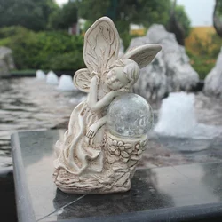 solar indoor house statue resin angel led decorative resin night light solar lawn led solar garden light outdoor waterproof