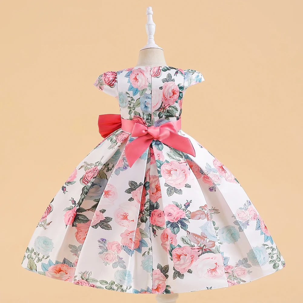 MQATZ Girls Frock Children Flower Printed Colorful Baby Dress  Baby Kids Summer Dresses Birthday Dresses For Kids L5310