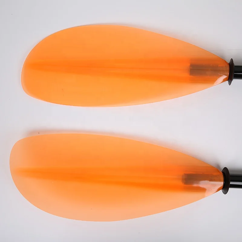 Lightweight Blue Transparent Fiberglass Paddle for Single Person Sea Touring Kayak Inflatable Boat Lake Drifting Outdoor Usage