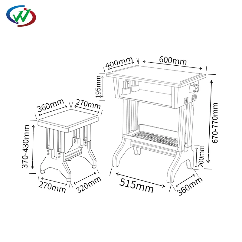SCHOOL FURNITURE PLASTIC ERGONOMIC KIDS CHILDREN STUDY TABLE AND CHAIR SET