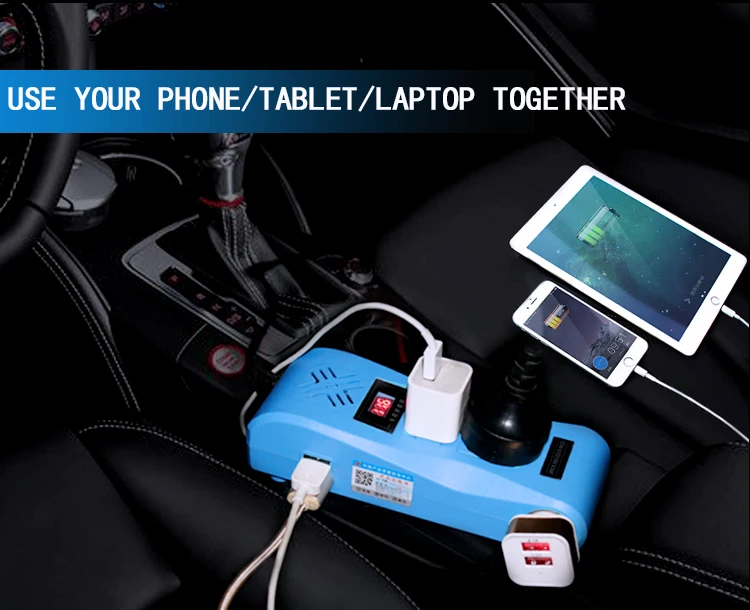 solar mini power 200w partol cup shape power connection ac to dc220v car vehicle mounted intelligent inverter