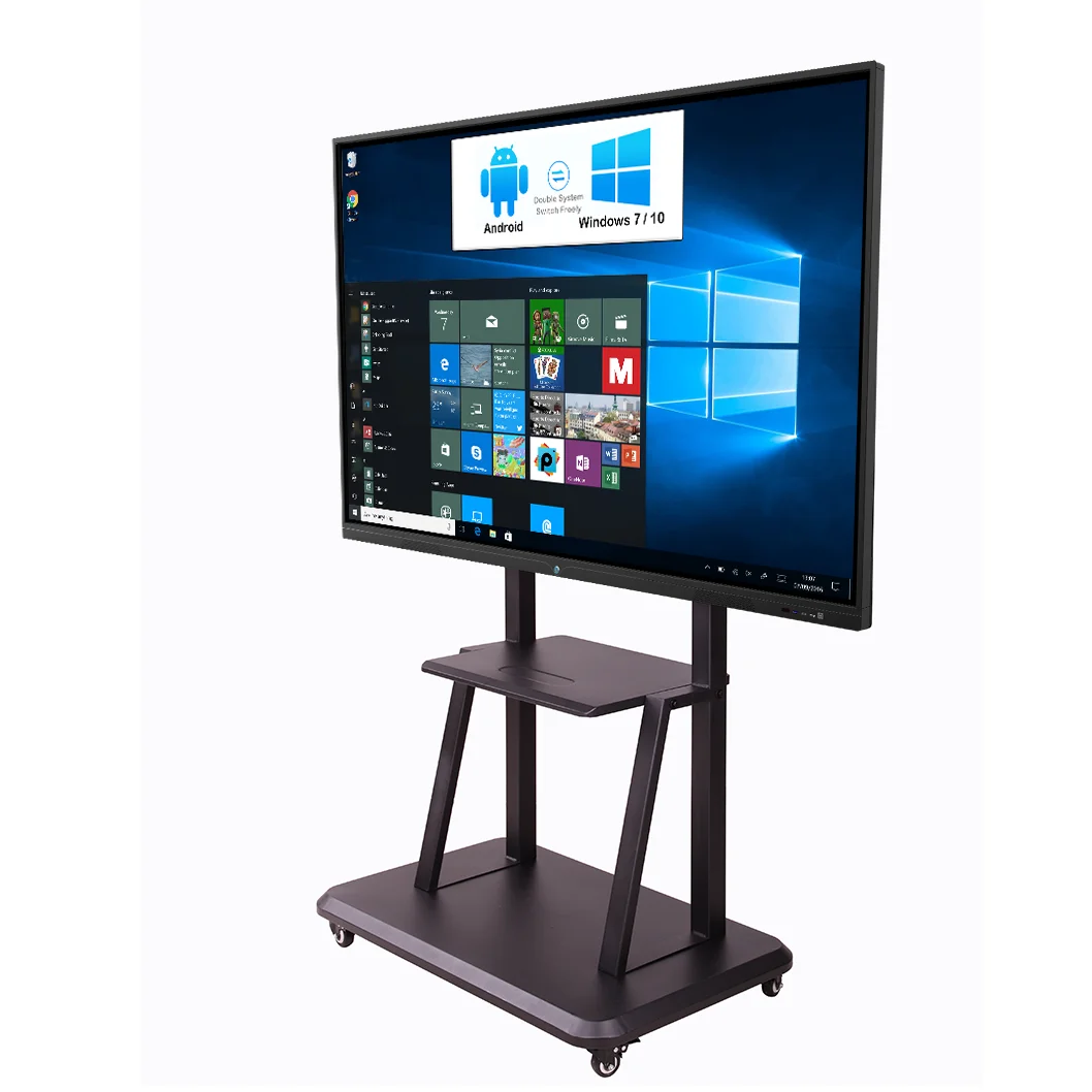 SHIWEI Intelligent Liveboard Meeting Touch Interact Whiteboard Mobile Floor Stand Prices Interactive Board