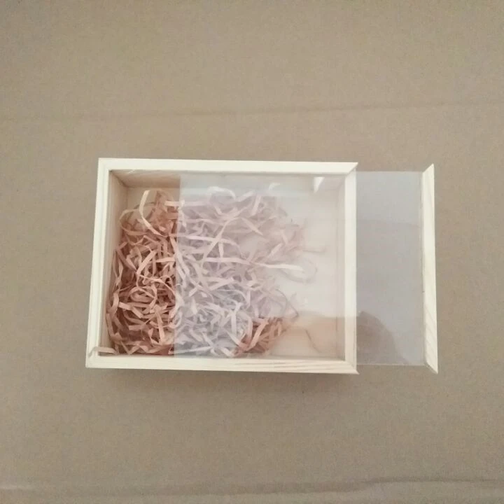 Custom Decorative Pine Gift Box with Sliding Top,Wooden Jewelry Box Glass Sliding Lid Hamper Box Packaging for Tea,Candle,Card