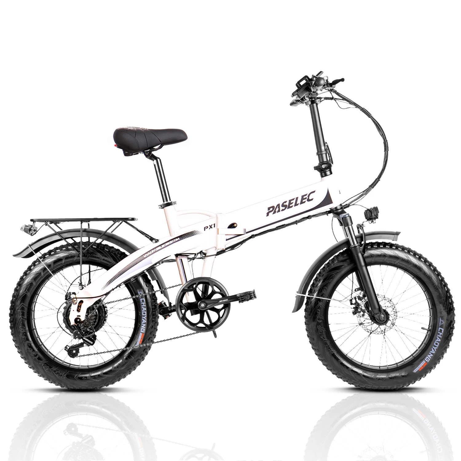 Ebike Foldable Electric Bike Aluminum Alloy Frame 500W Motor 48V Removable Battery, 7 Speed 20Inch 4.0 Fat Tire