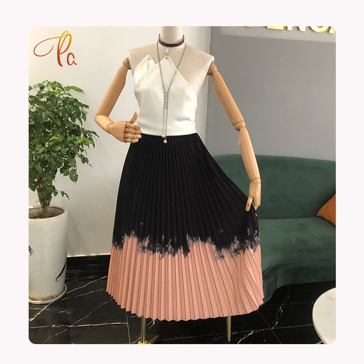 Small MOQ Trendy 100Polyester Custom Crinkled Accordion Pleats Chiffon Fabric