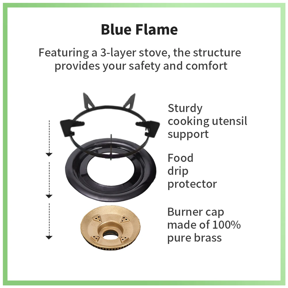 Household stainless steel panel 2 burner table top gas stove price top gas cooker Cooktop