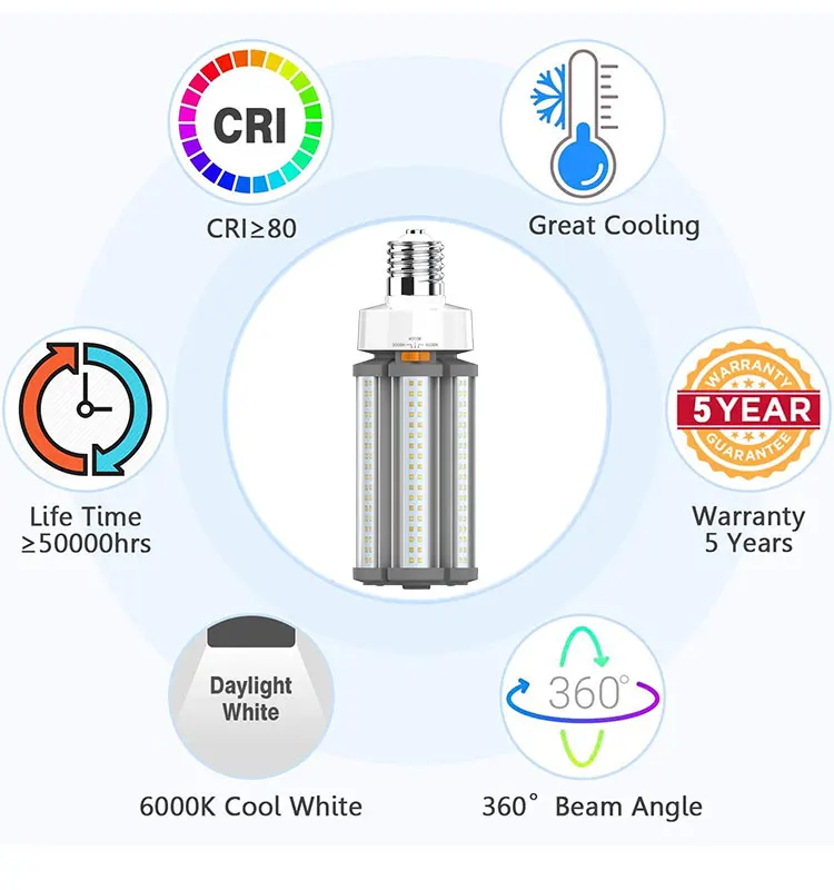 DLC5.1 ERP e27 e40 e39 54w 100w bulb lamp 80w 36w led corn bulb led light corn