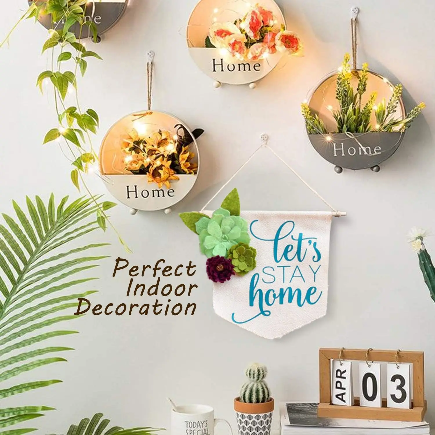 Any Size Wooden Dowel With Pre-tied String DIY Custom Cotton Canvas Banners Wall Hanging Decor Pennant Flag