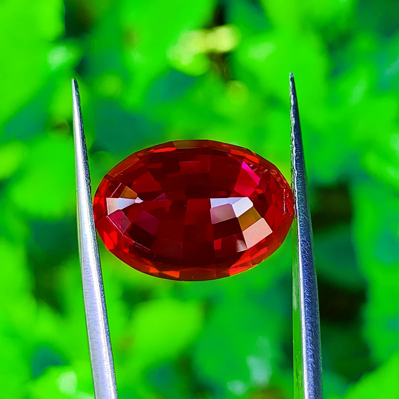 Artificial pigeon blood red ruby Thailand cut oval shape clear corundum gem stone for  fine jewelry lab created clear one