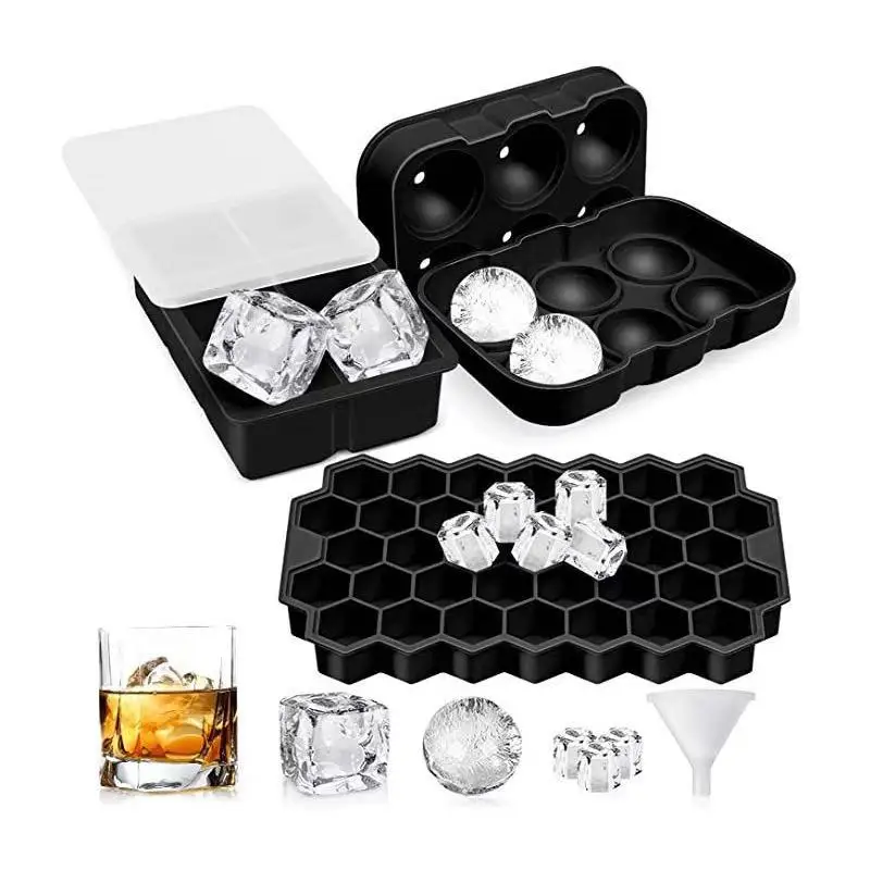 6 Cavity Food Grade Ball Shape Silicone Ice Tray / Silicone Round Shape Ice Cube Tray Mold/Silicone Ice Ball Maker