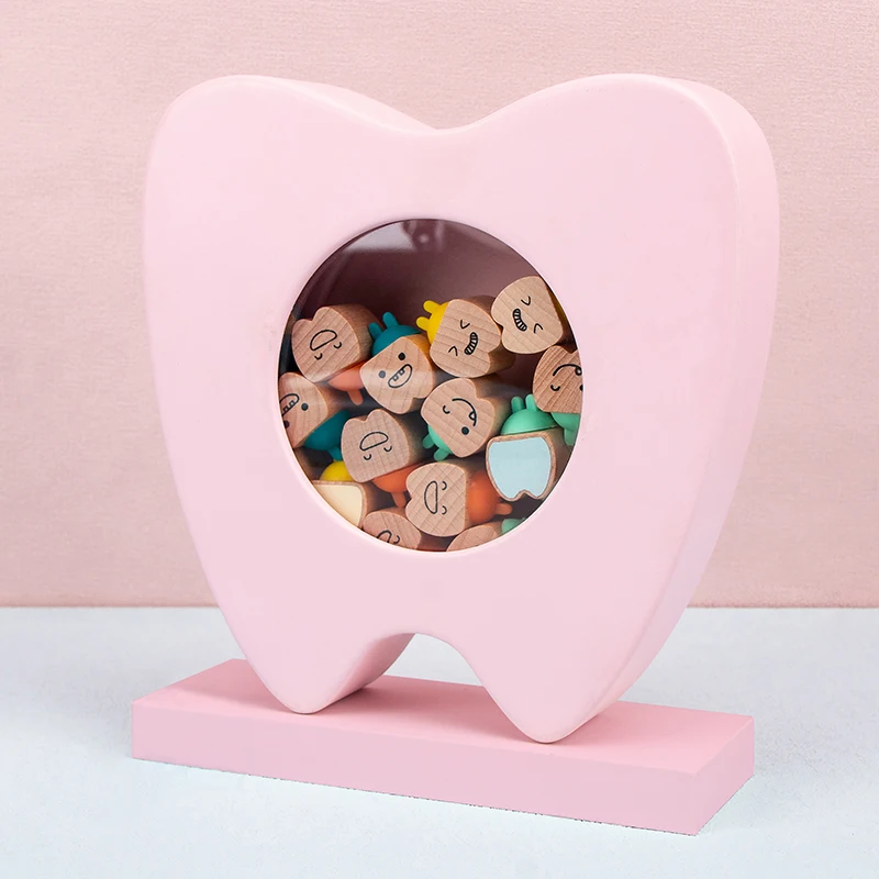redesign wooden Boys and girls Fetal hair and baby teeth collection box Lovely treasure