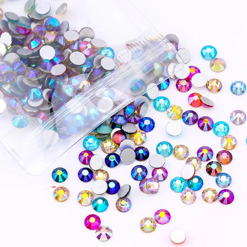 High Index Of Refraction AB Crystal Strass Flatback Glass Crystal Rhinestones For Cloth DIY Crafts And Nail Art