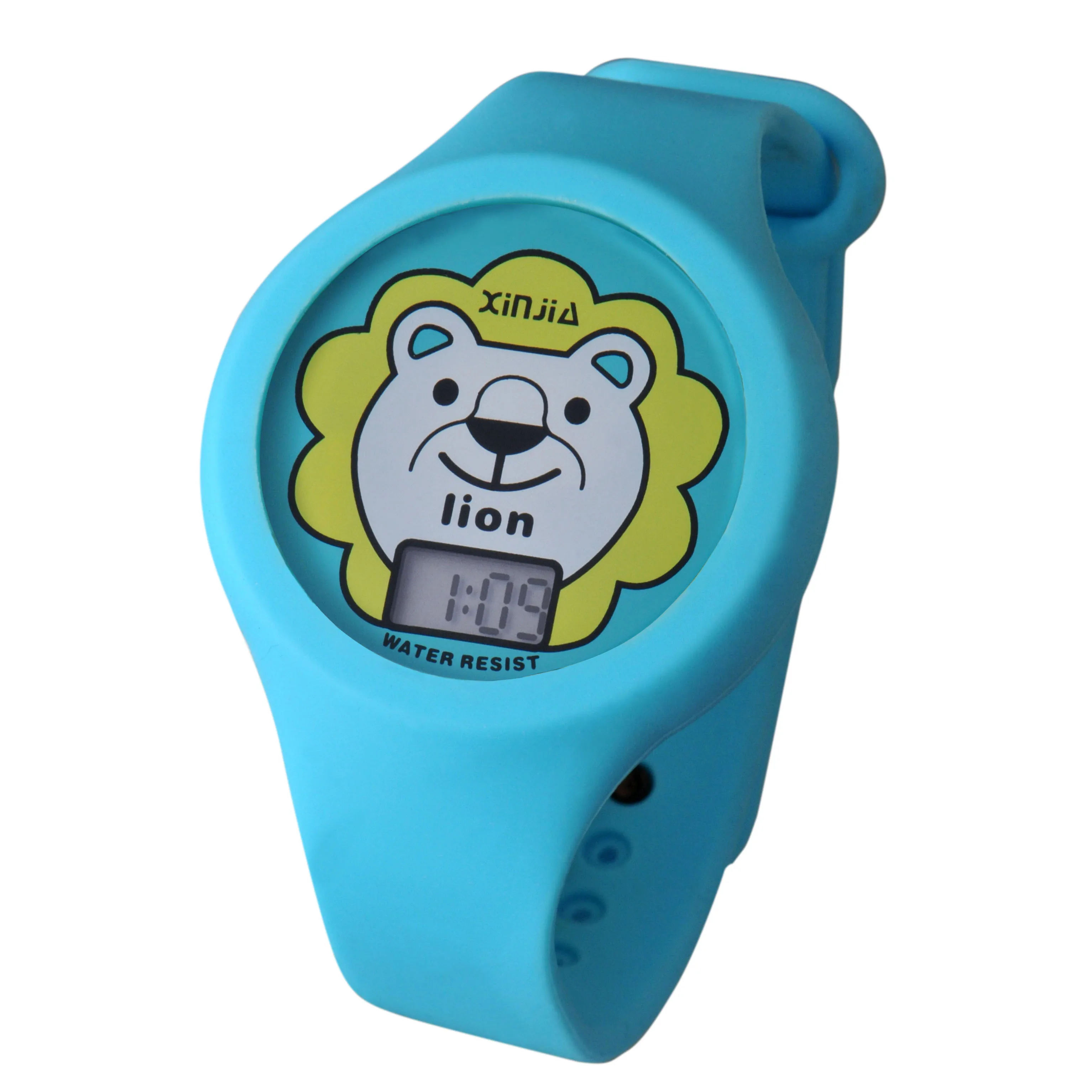 Xinjia Children Plastic Cartoon Watch Customized Oem Digital Wristwatches Silicone Cute Animals Watches Without Light