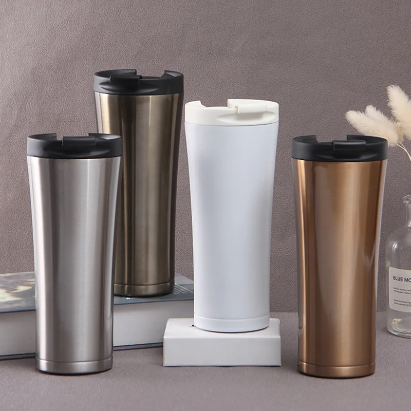 Portable Beer Mug Tumbler Stainless Steel Double Insulated Tumbler  Coffee Tumbler Mug Double Wall Travel Mug with Lid