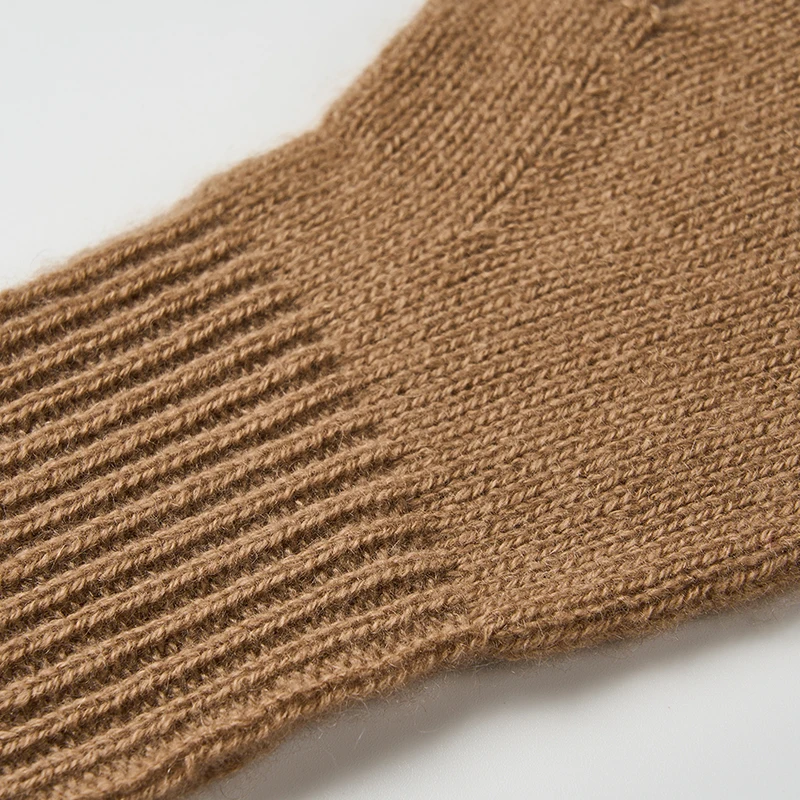 High Quality Cashmere Gloves Unisex 100% Cashmere Knitted Gloves Pure Color Soft Comfortable With Ribbed Cuffed