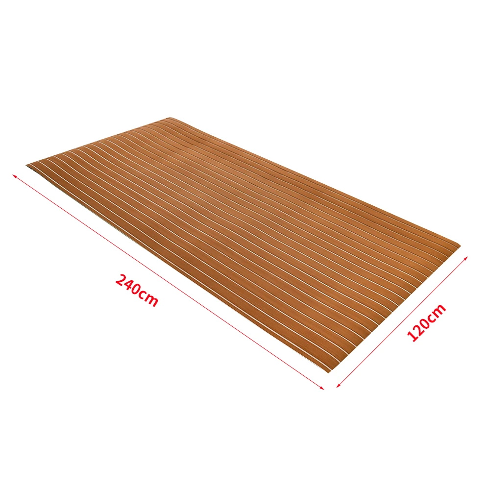 QTMat Light Grey + Black Color Anti-slip UV- Resistant EVA Foam Faux Teak Sheet Recreational Vehicle RV Car Boat Flooring