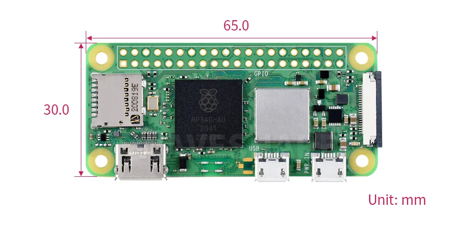 Misuxin Original Raspberry Pi Zero 2W 2 W, 1GHz Quad-Core CPU, 512MB RAM, WiFi, BLE4.2 ,RP3A0