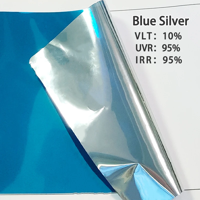 Blue Silver Heat Insulating Film Roof Window Glass Sunscreen Film One-way Perspective Architectural Shading Home Solar Film