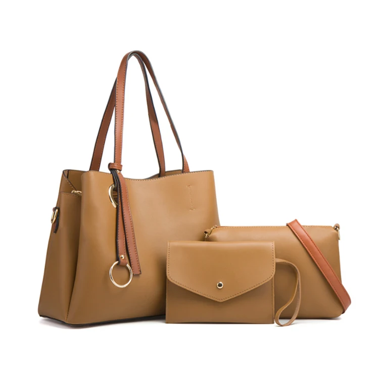 
Wholesale Custom PU Luxury Ladies Fashion Handbags Set Tote Bags 3 in 1 Designers Shoulder Handbag Leather Women Bags 